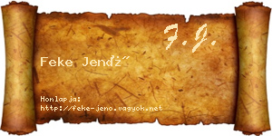Feke Jenő névjegykártya